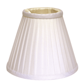 Slant Side Pleat Chandelier Lampshade With Flame Clip, White Set Of 6