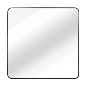 30 In X 30 In Black Metal Framed Square Bathrrom Mirror For Wall.