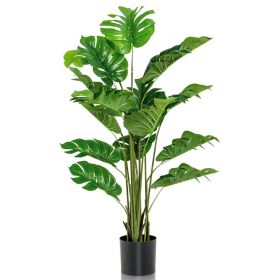 5 Feet Artificial Tree Faux Monstera Deliciosa Plant For Home Indoor And Outdoor