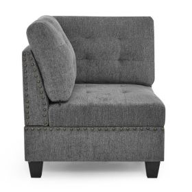 Corner Sofa For Modular Sectional,Grey Chenille 31.5x31.5x36.