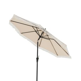 9 FT Patio Umbrella With Sun-Protective Canopy For Patio Garden Pool