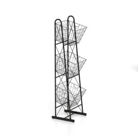 3-Tier Kitchen Storage Basket Organizer Freestanding Metal Wire Rack