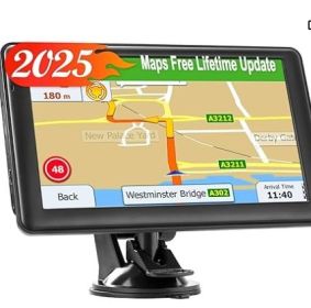 GPS Navigator for Car Truck, GPS Commercial Drivers 2025 Trucker GPS for Semi Truck with 7 in GPS Navigation Systems(Map Free Lifetime Updates)