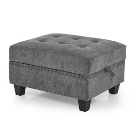 Ottoman Sofa For Modular Sectional,Grey Chenille