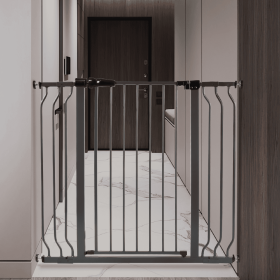 Only Supports Self Pickup  Infant And Pet Safety Gate, Child Barrier For Doorways, Stairs, And Hallways, 29.1-Inch To 33.8-Inch Openings, 30-Inch H. (Option: Graphite)