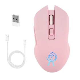 Pink Optical Mouse Sailor Yoon Gaming Computer Wired Mause Mute Pretty Backlit Colorful Mice 3200DPI For Girl Women Gift PC Game (Color: Bluetooth, Ships From: China)