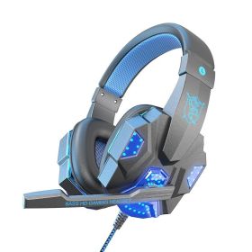 Headset wired laptop special headset gaming gaming headset (Color: Blue)